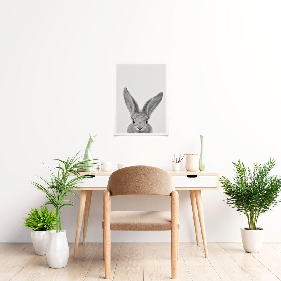 Peekaboo Bunny Portrait Art Print wall art product R Visser
