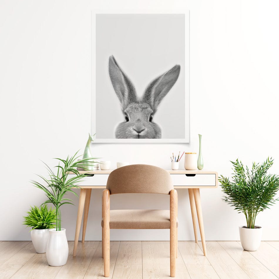 Peekaboo Bunny Portrait Art Print wall art product R Visser