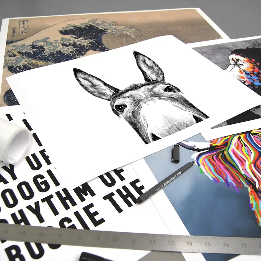 Peeking Donkey Art Print Peeking Donkey Art Print wall art product Serafima Antipova / Shutterstock