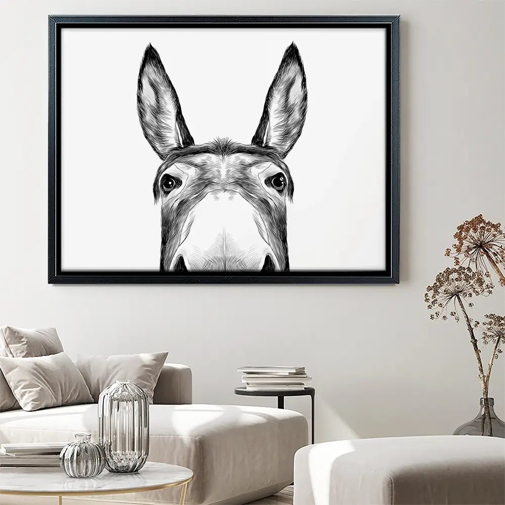 Peeking Donkey Canvas Print Peeking Donkey Canvas Print | Donkey Canvas wall art product Serafima Antipova / Shutterstock