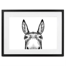 Peeking Donkey Framed Art Print Peeking Donkey Framed Art Print wall art product Serafima Antipova / Shutterstock