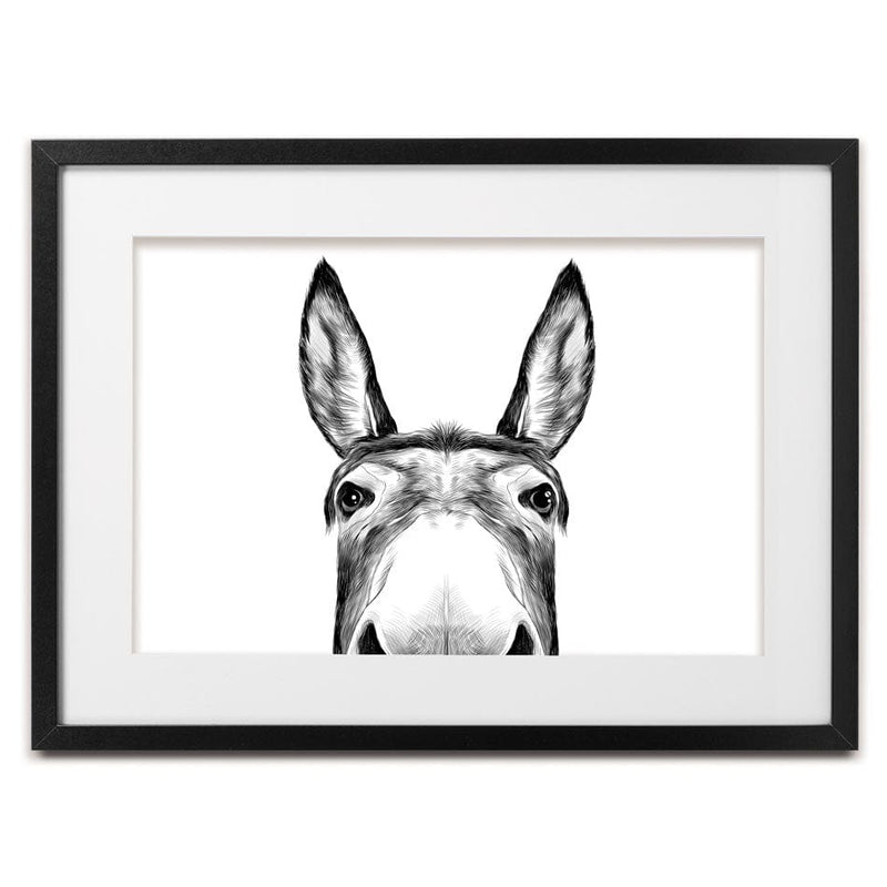 Peeking Donkey Framed Art Print wall art product Serafima Antipova / Shutterstock