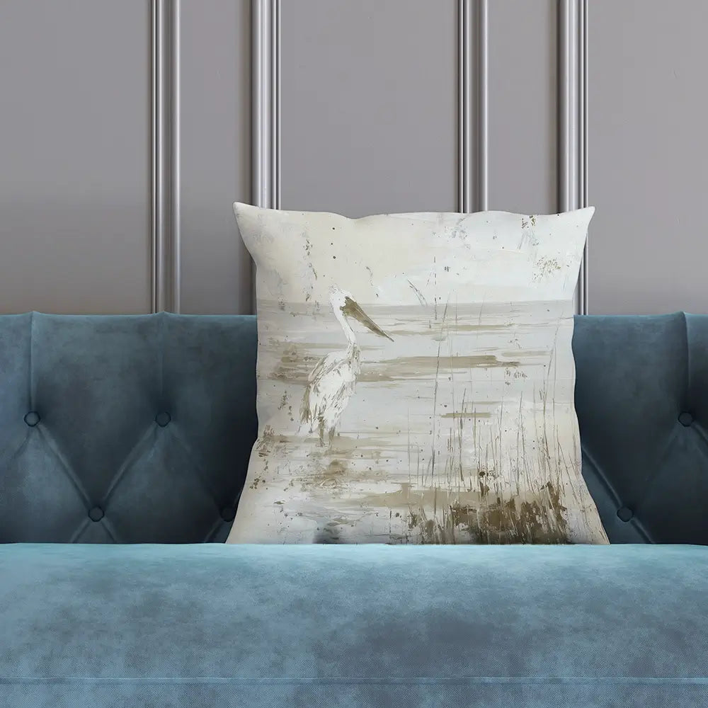 Pelican Among Reeds Cushion Pelican Among Reeds Cushion wall art product Chromatic Storm Studio