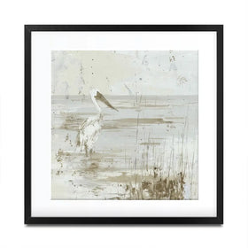 Pelican Among Reeds Square Framed Art Print Pelican Among Reeds Square Framed Art Print wall art product Chromatic Storm Studio