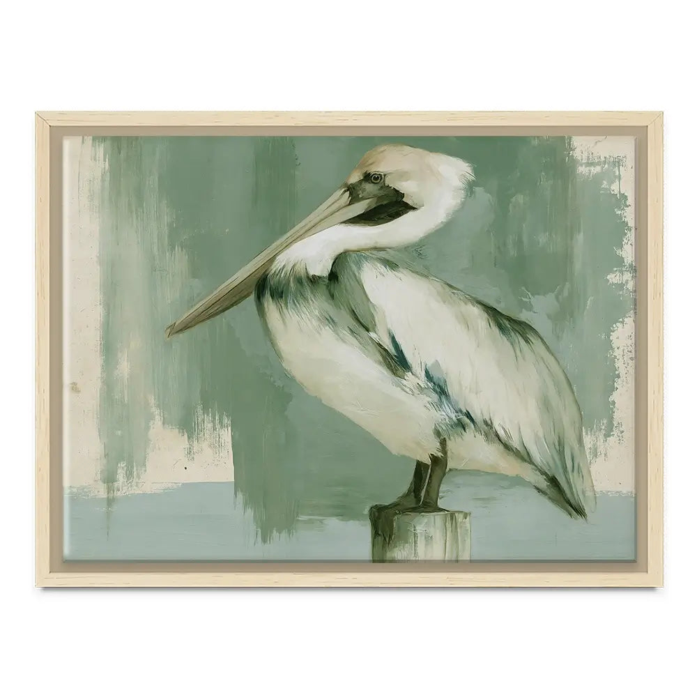 Pelican On A Post Canvas Print Pelican On A Post Canvas Print wall art product Chromatic Storm Studio