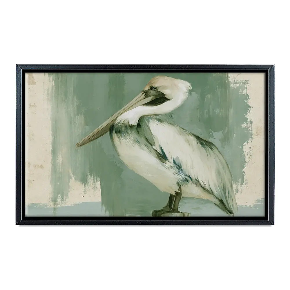 Pelican On A Post Canvas Print Pelican On A Post Canvas Print wall art product Chromatic Storm Studio