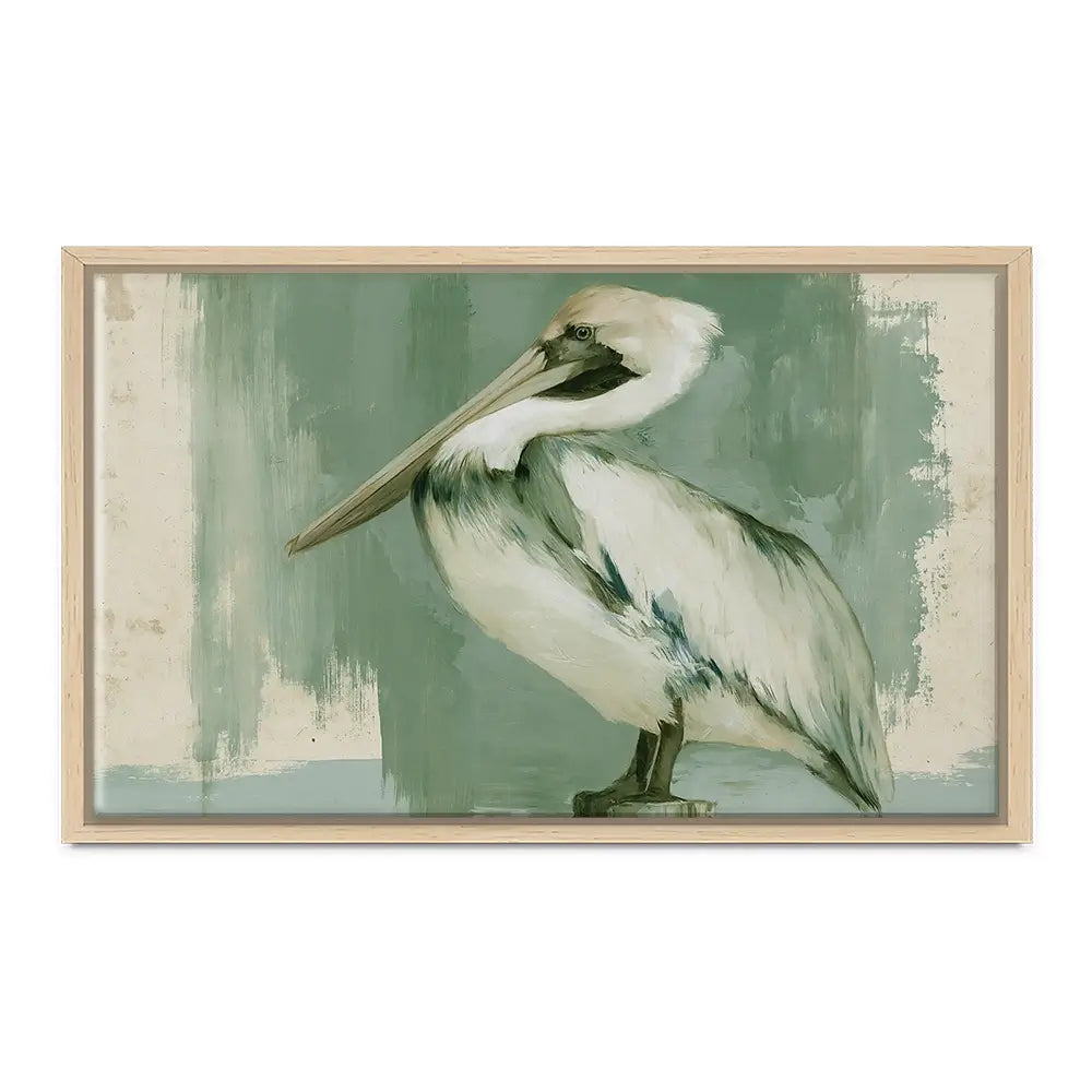 Pelican On A Post Canvas Print Pelican On A Post Canvas Print wall art product Chromatic Storm Studio