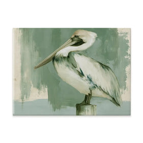 Pelican On A Post Canvas Print Pelican On A Post Canvas Print wall art product Chromatic Storm Studio