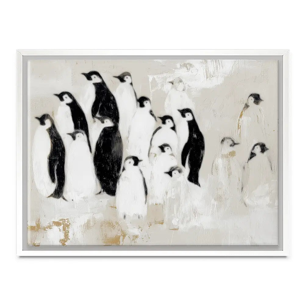 Penguin Colony Drift Canvas Print Penguin Colony Drift Canvas Print wall art product Chromatic Storm Studio