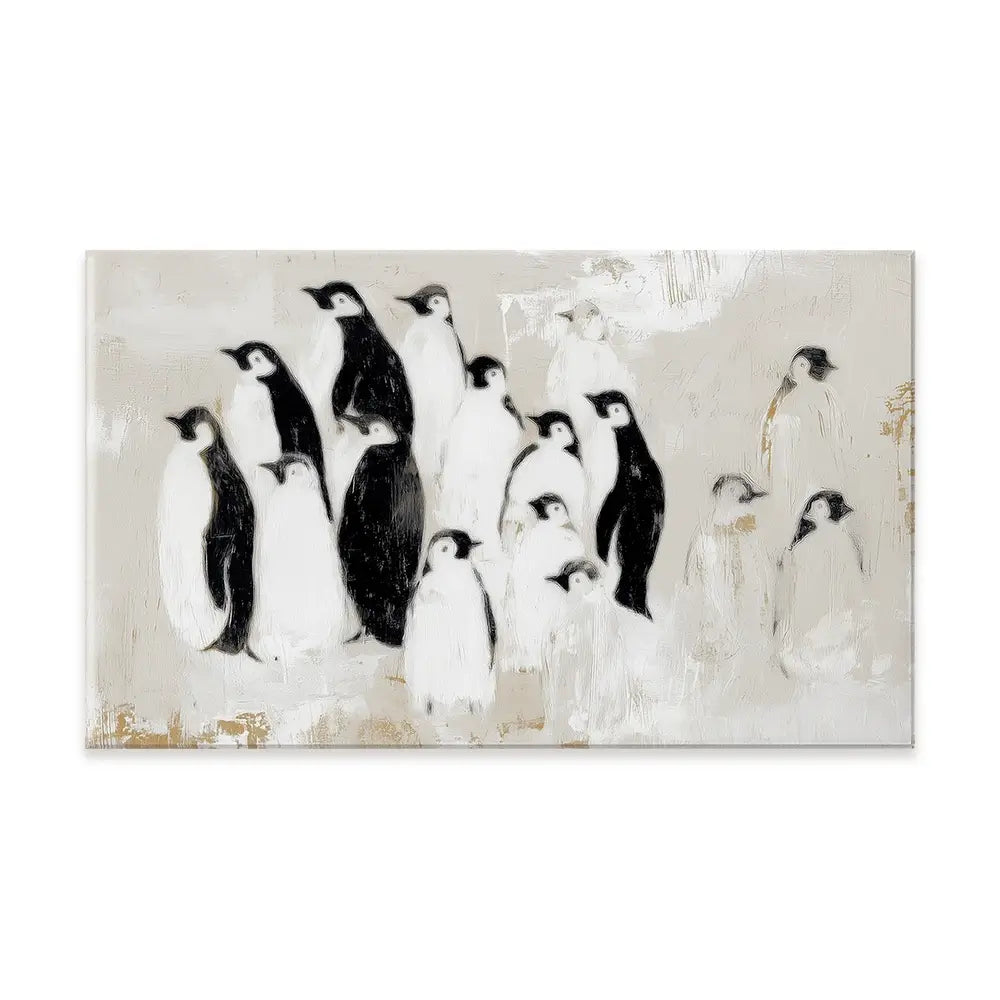 Penguin Colony Drift Canvas Print Penguin Colony Drift Canvas Print wall art product Chromatic Storm Studio