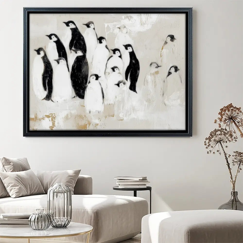 Penguin Colony Drift Canvas Print Penguin Colony Drift Canvas Print wall art product Chromatic Storm Studio