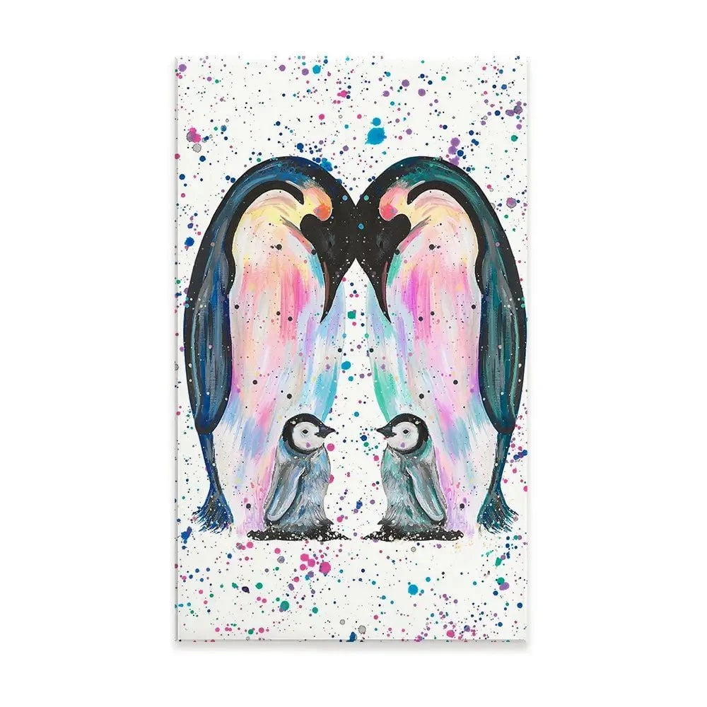 Penguin Family Canvas Print Penguin Family Canvas Print wall art product Emma LC Art
