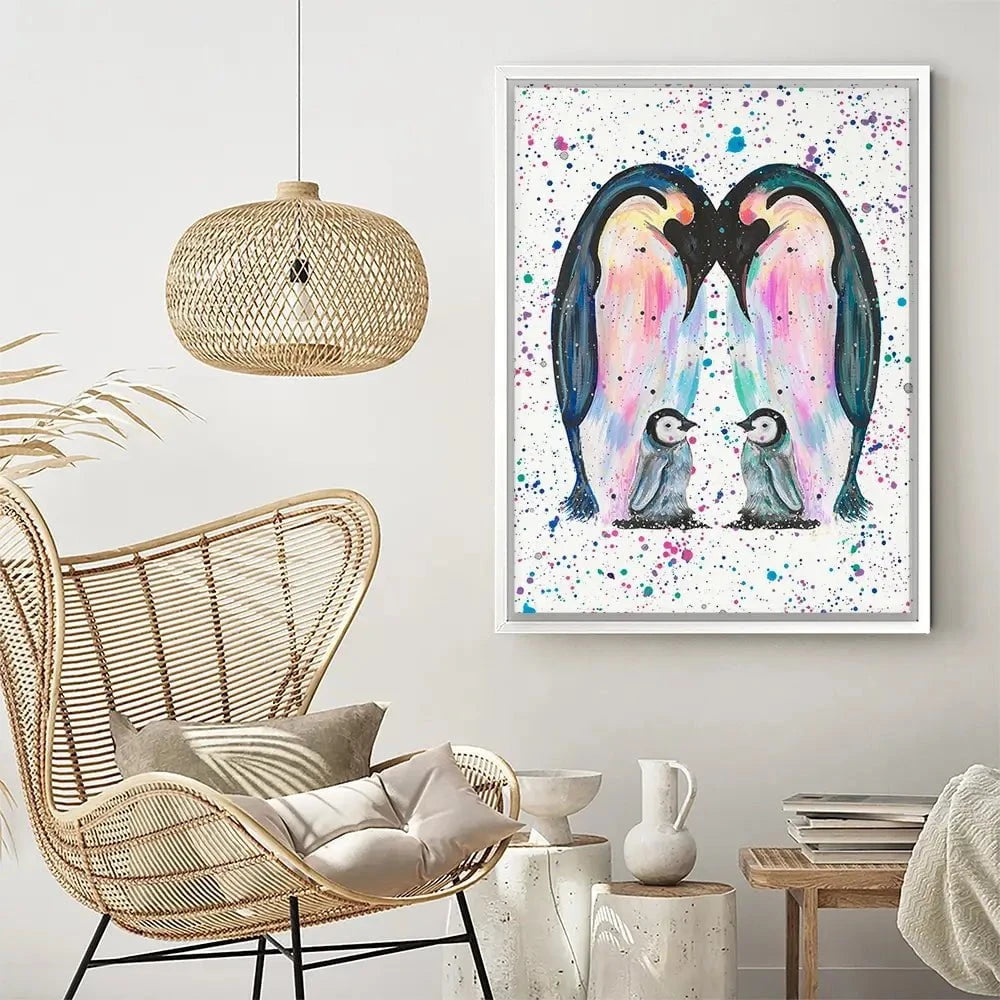 Penguin Family Canvas Print Penguin Family Canvas Print wall art product Emma LC Art