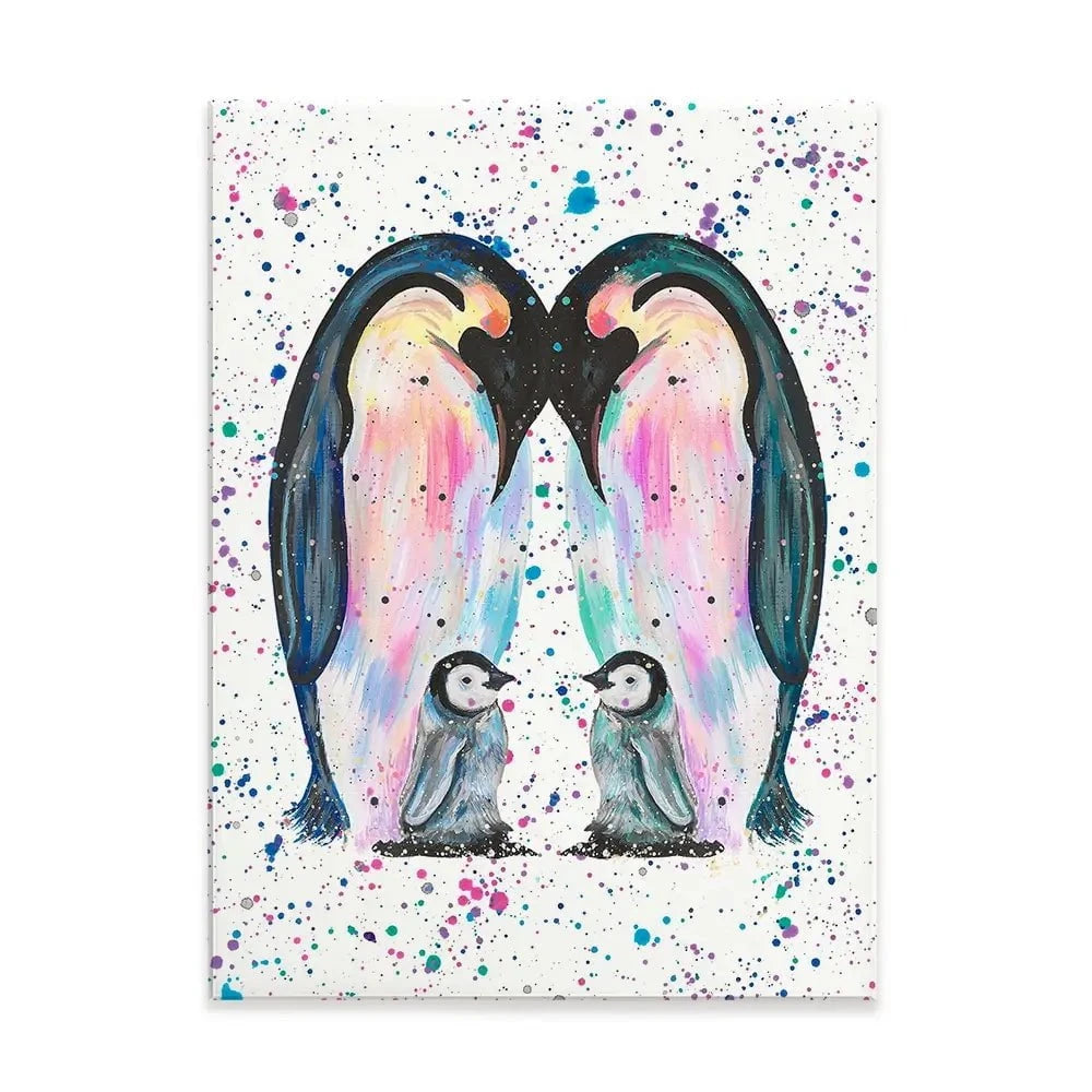 Penguin Family Canvas Print Penguin Family Canvas Print wall art product Emma LC Art