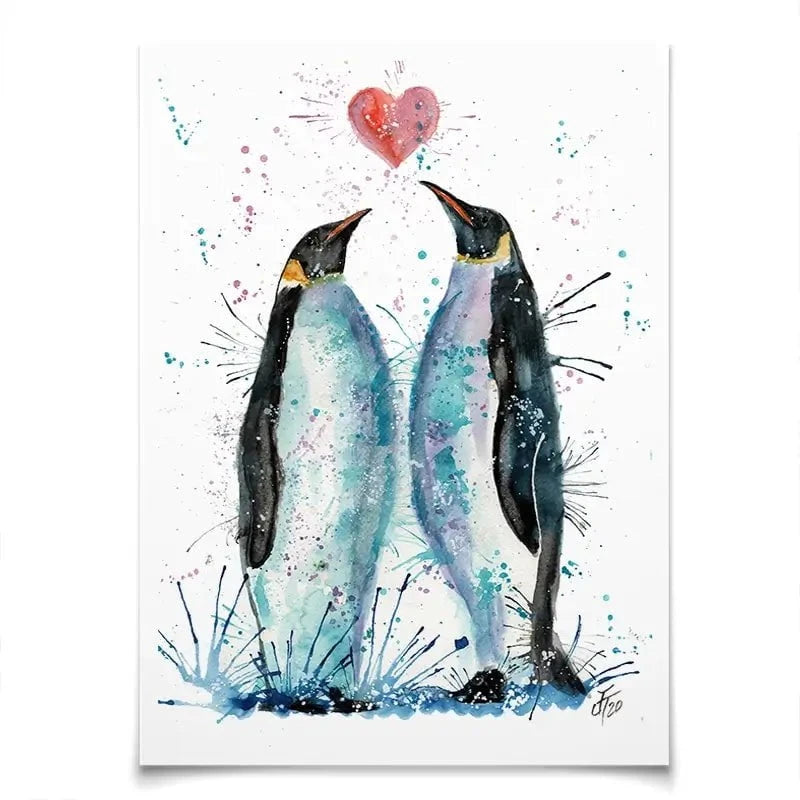 Penguins In Love Art Print Penguins In Love Art Print wall art product Jamie Taylor