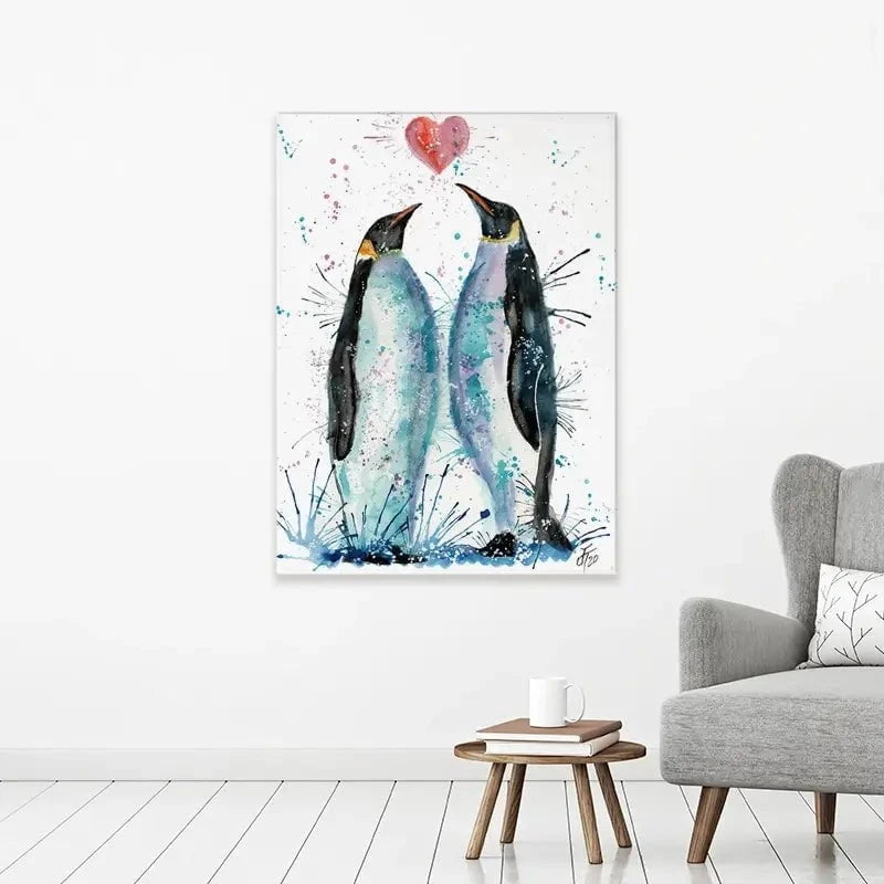 Penguins In Love Canvas Print Penguins In Love Canvas Print wall art product Jamie Taylor