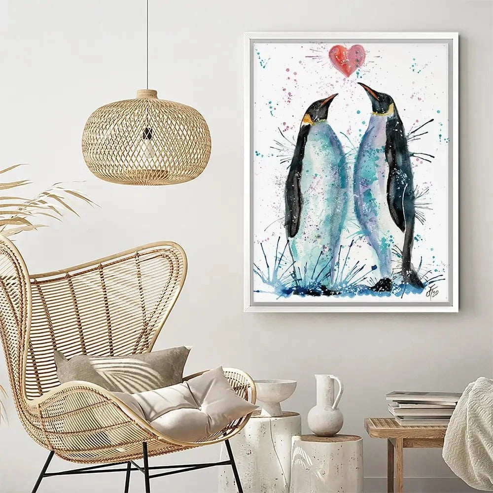 Penguins In Love Canvas Print Penguins In Love Canvas Print wall art product Jamie Taylor