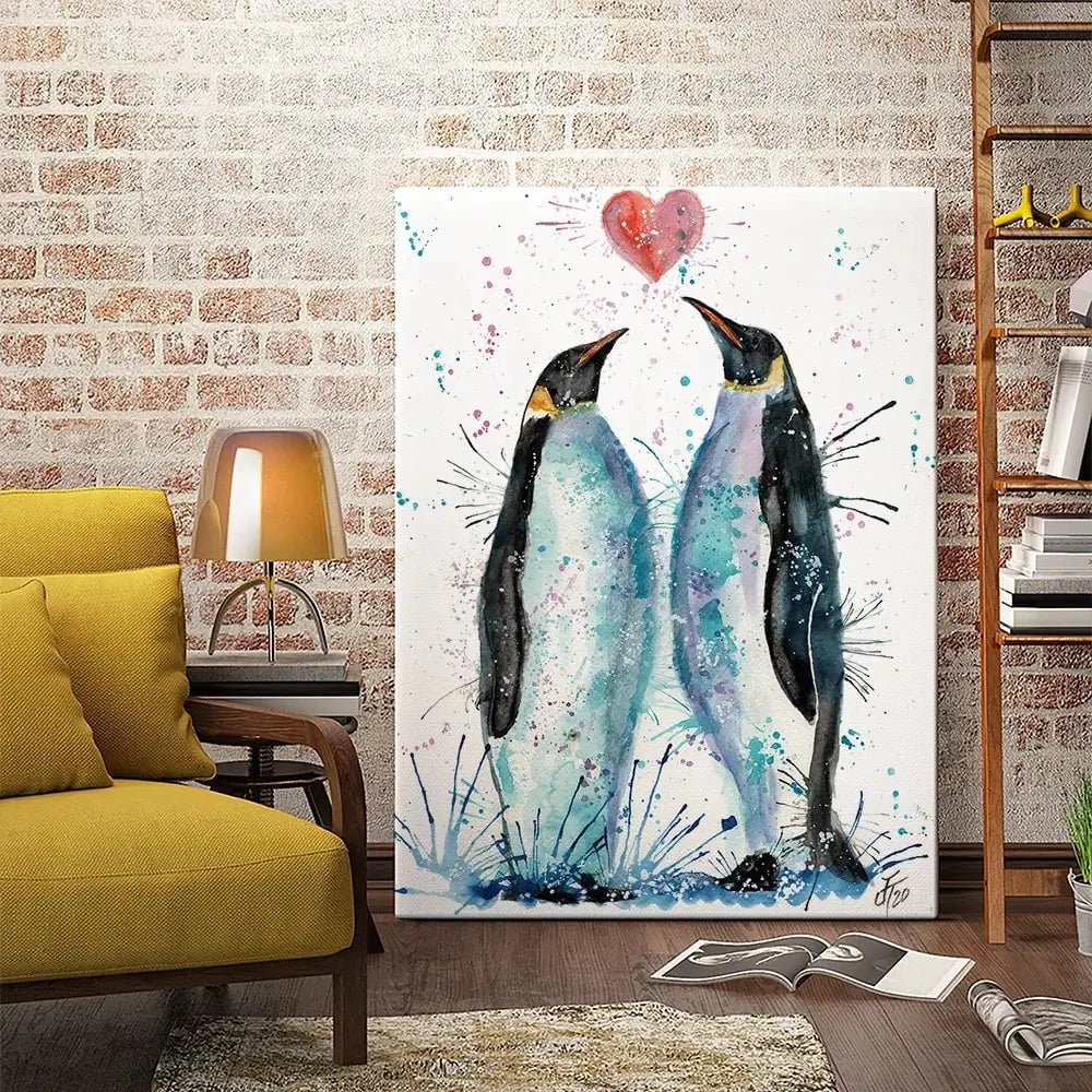 Penguins In Love Canvas Print Penguins In Love Canvas Print wall art product Jamie Taylor