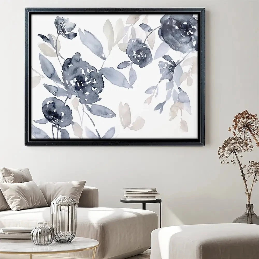Peonies In Grey Canvas Print Peonies In Grey Canvas Print wall art product Jennifer Goldberger