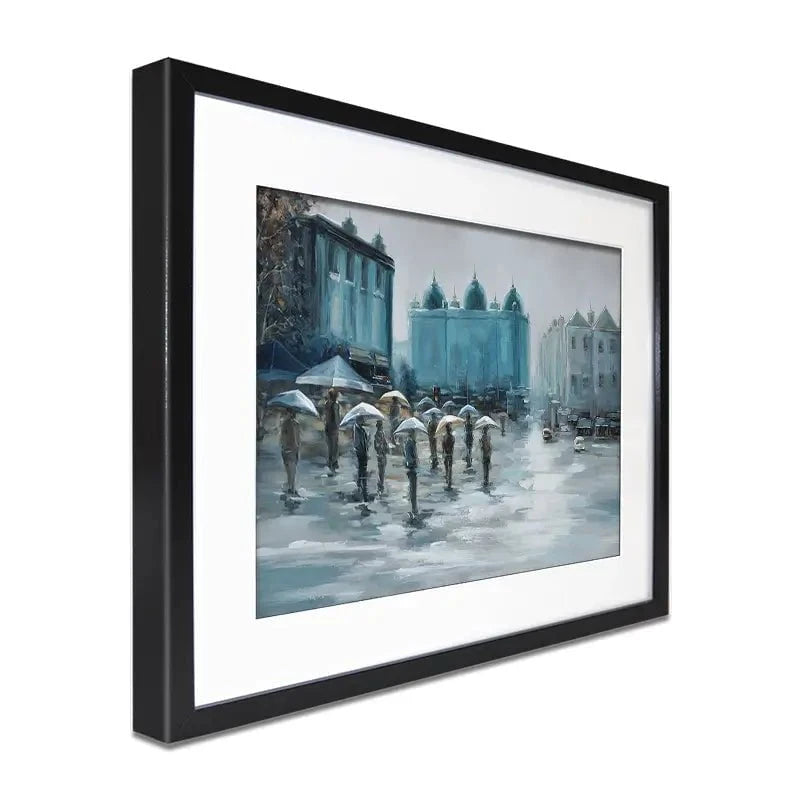 People In The Rain Framed Art Print People In The Rain Framed Art Print wall art product CHENYU ARTS / Shutterstock