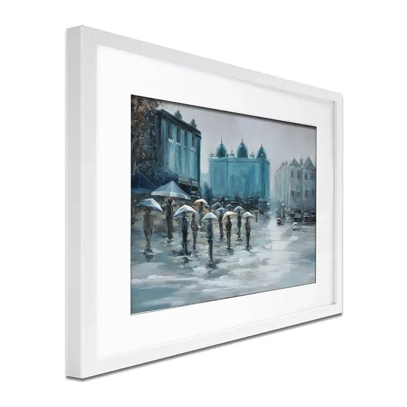 People In The Rain Framed Art Print People In The Rain Framed Art Print wall art product CHENYU ARTS / Shutterstock