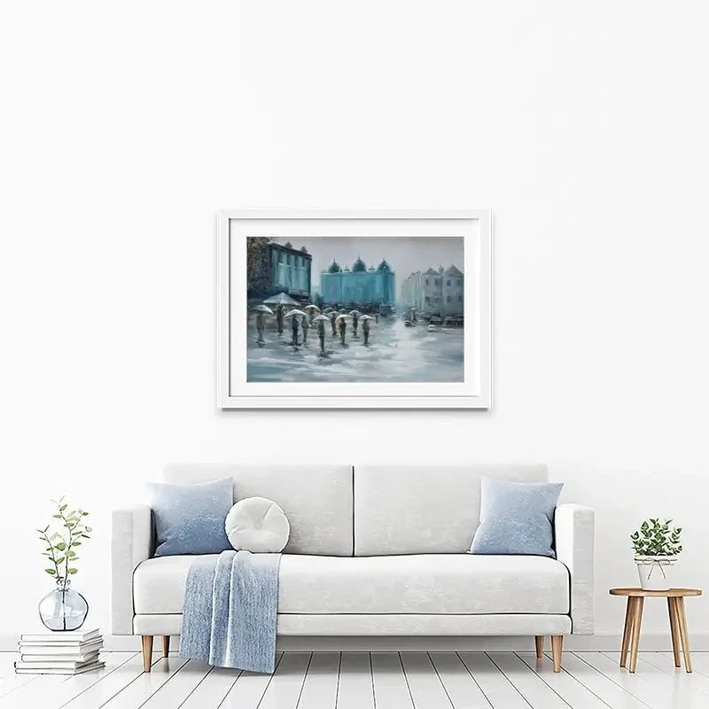 People In The Rain Framed Art Print People In The Rain Framed Art Print wall art product CHENYU ARTS / Shutterstock