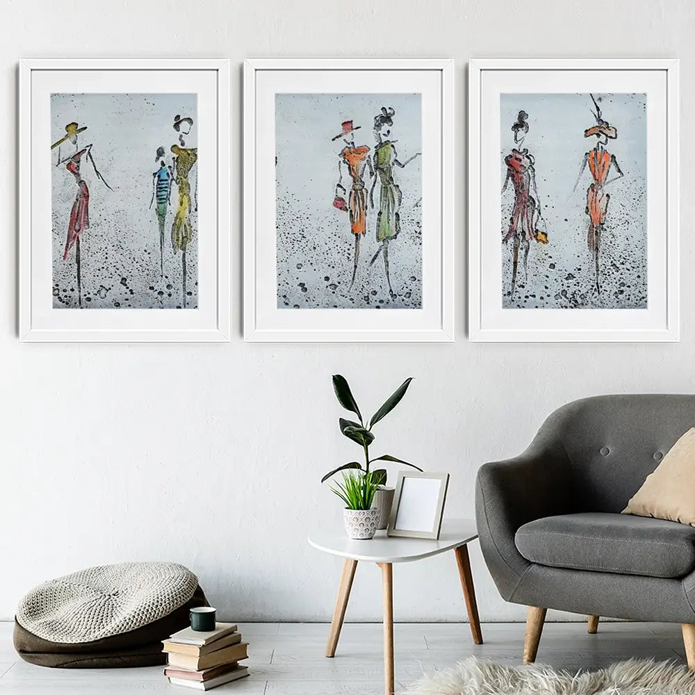Peoples Framed Art Print Trio Peoples Framed Art Print Trio wall art product Art Print Shop