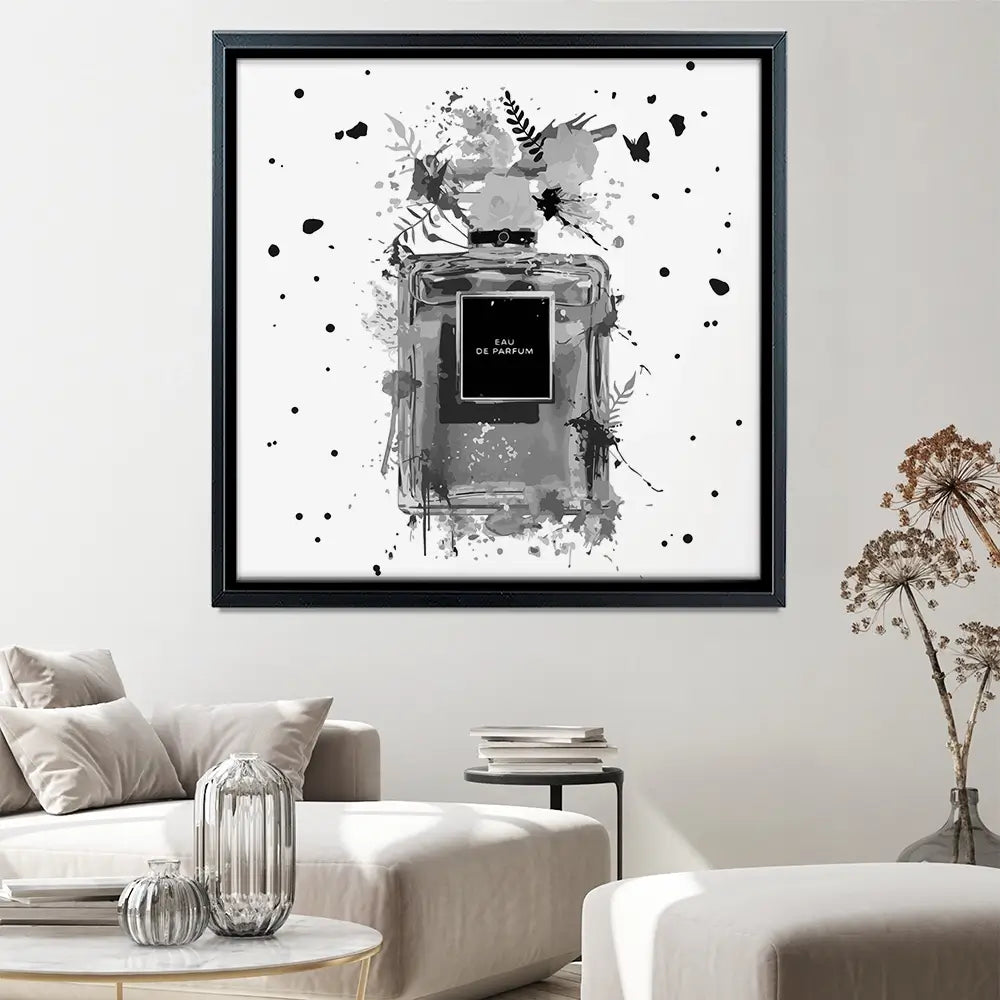 Perfume Canvas Print Perfume Canvas Print wall art product Black artist / Shutterstock