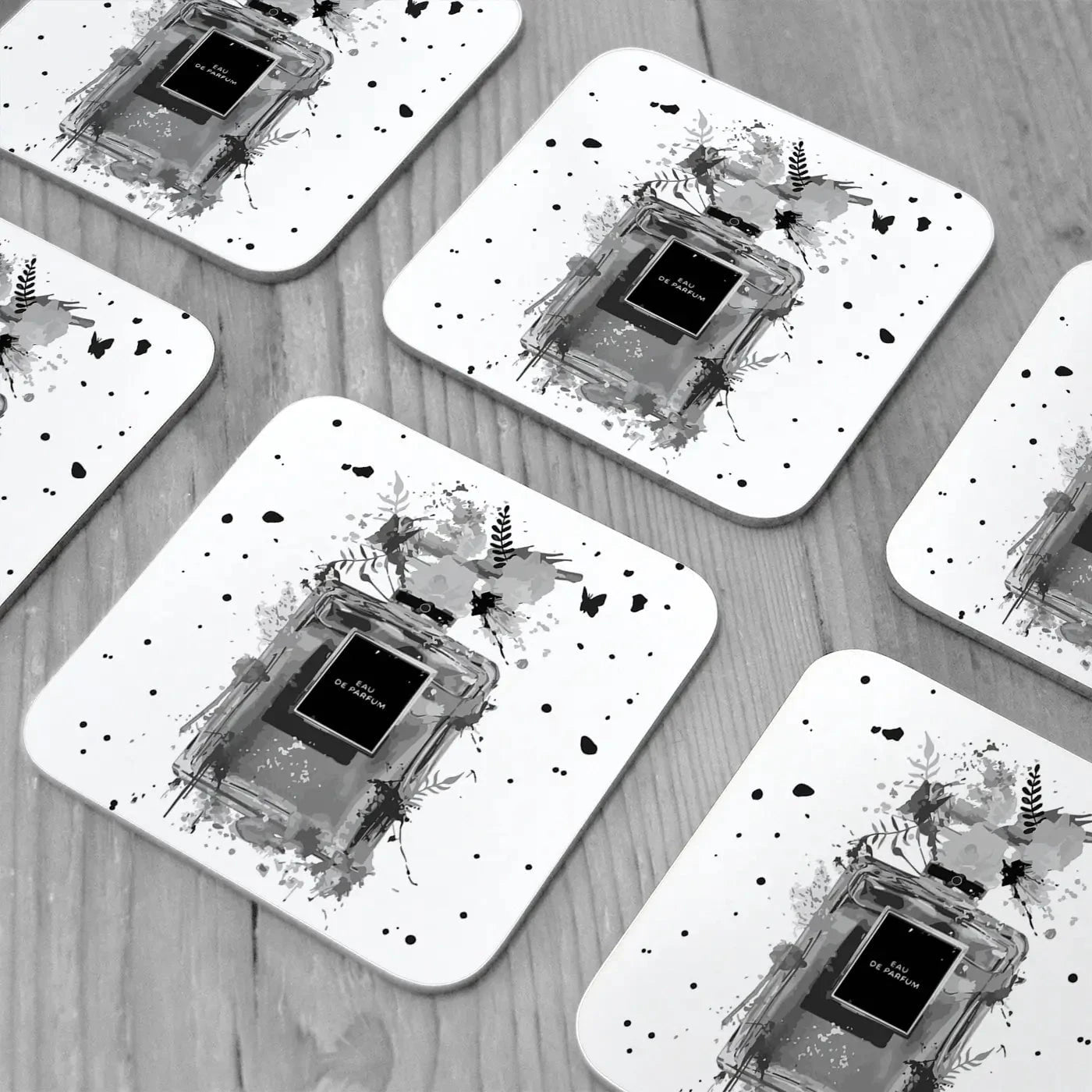 Perfume Coaster Set Rainbow Soul Tree Coaster Set | Rainbow Soul Tree Art Coasters wall art product Black artist / Shutterstock