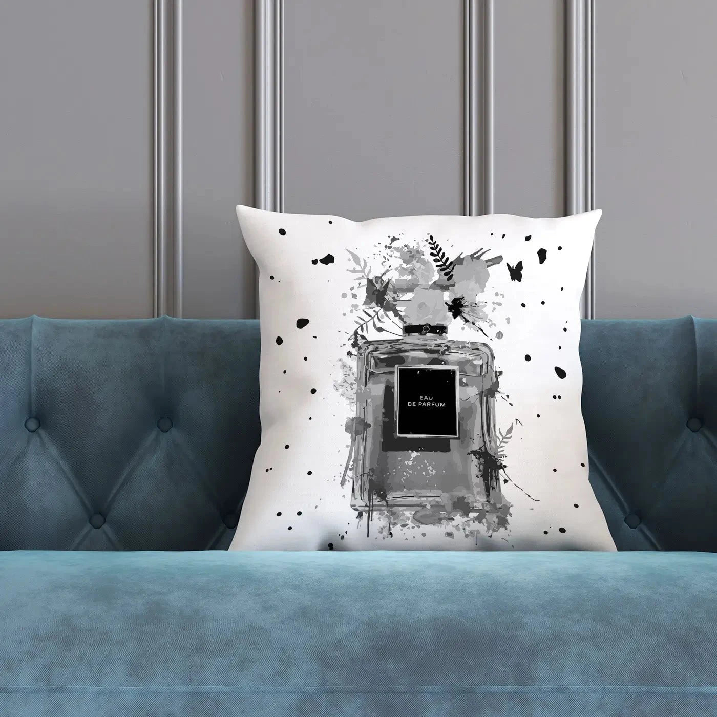 Perfume Cushion Perfume Cushion wall art product Black artist / Shutterstock