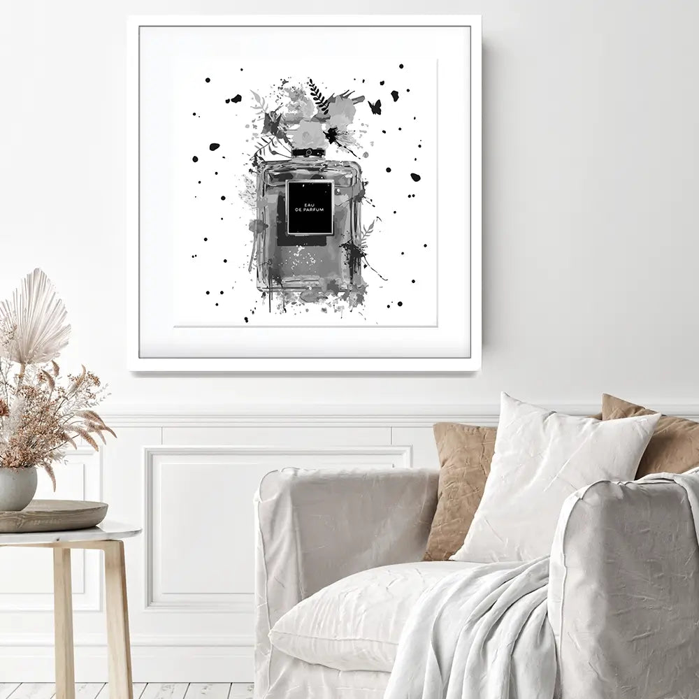 Perfume Square Framed Art Print Perfume Square Framed Art Print wall art product Black artist / Shutterstock