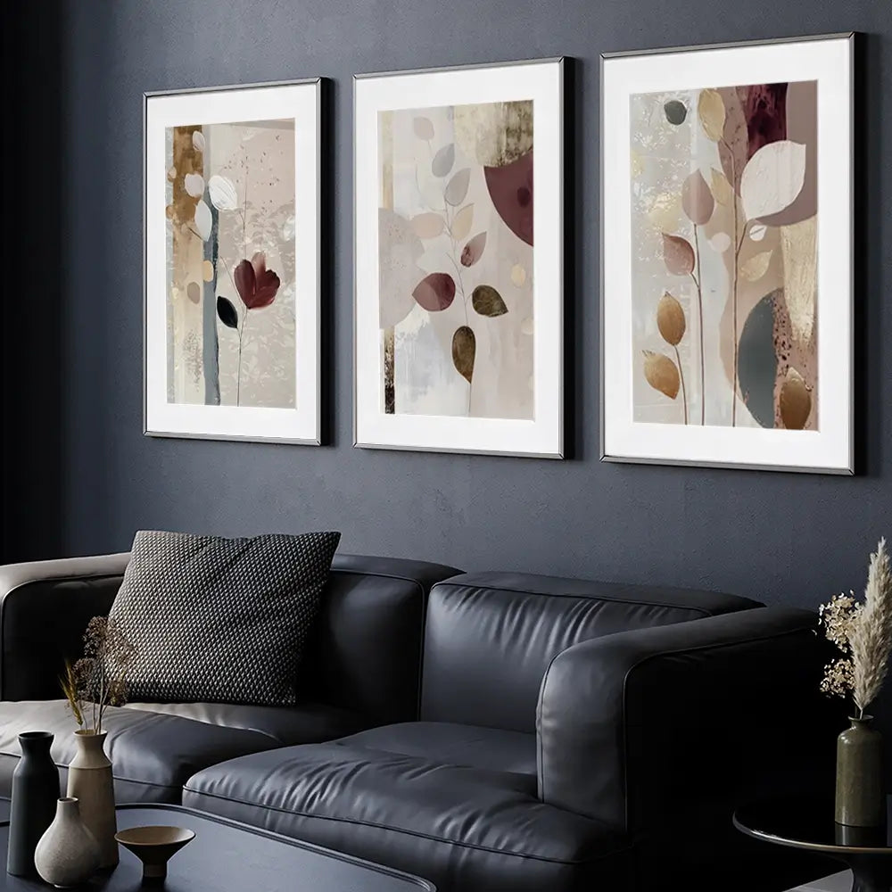 Petal And Clay Framed Art Print Trio Petal And Clay Framed Art Print Trio wall art product Bella Eve