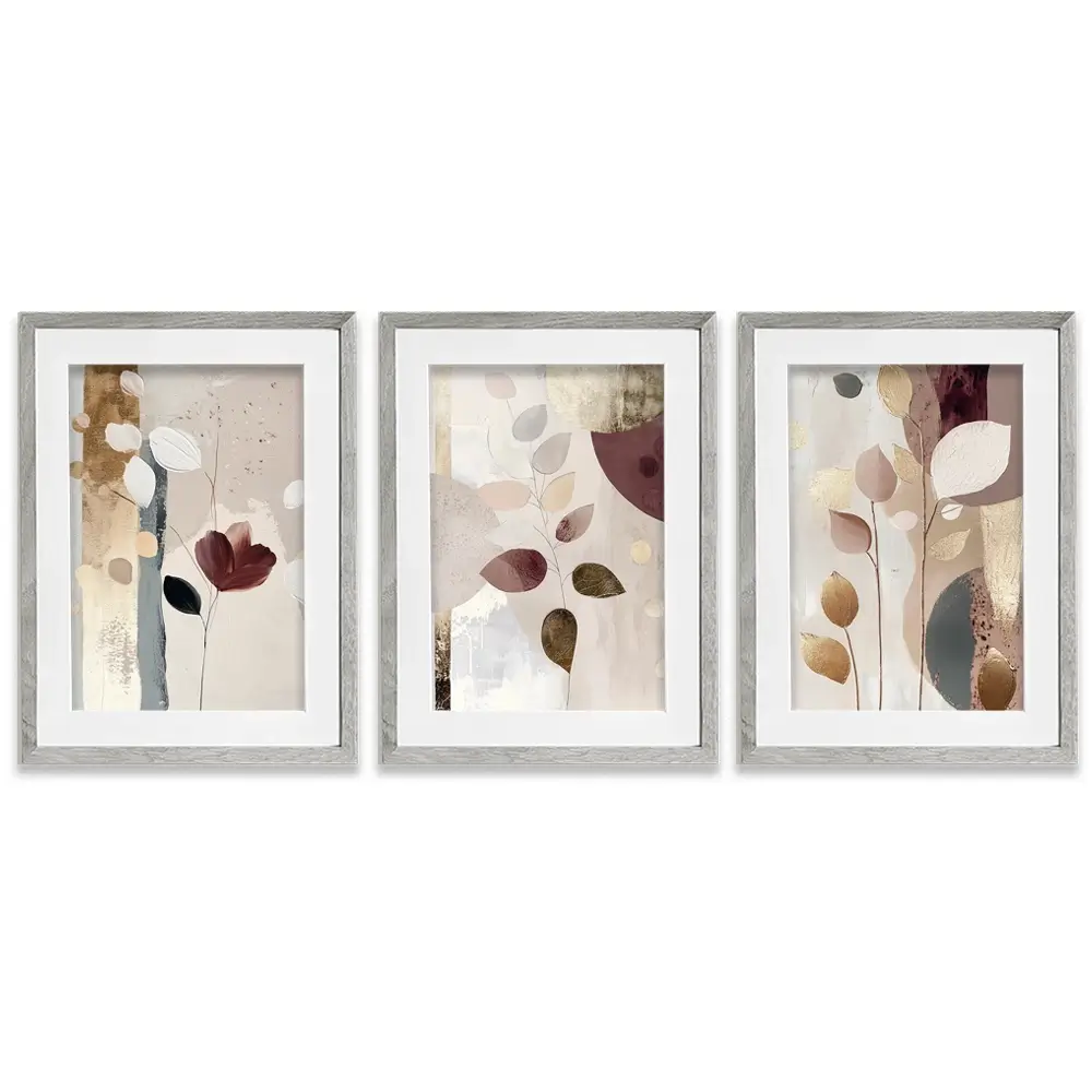 Petal And Clay Framed Art Print Trio Petal And Clay Framed Art Print Trio wall art product Bella Eve