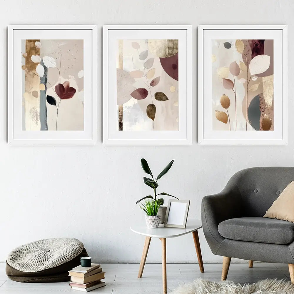 Petal And Clay Framed Art Print Trio Petal And Clay Framed Art Print Trio wall art product Bella Eve
