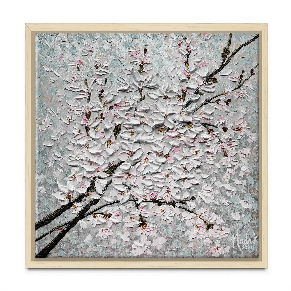 Petals In The Sky Square Canvas Print Petals In The Sky Square Canvas Print wall art product Nada Khatib