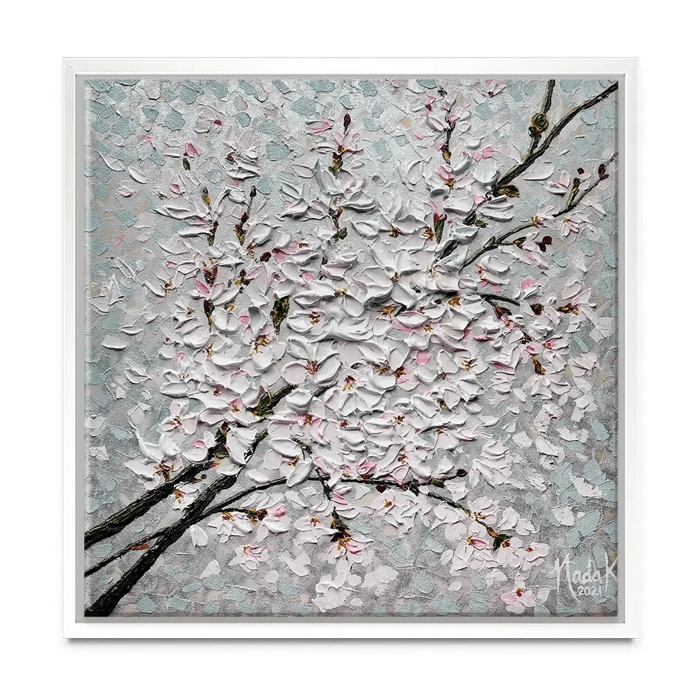 Petals In The Sky Square Canvas Print Petals In The Sky Square Canvas Print wall art product Nada Khatib