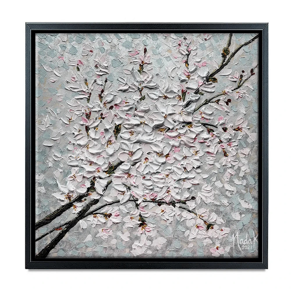 Petals In The Sky Square Canvas Print Petals In The Sky Square Canvas Print wall art product Nada Khatib