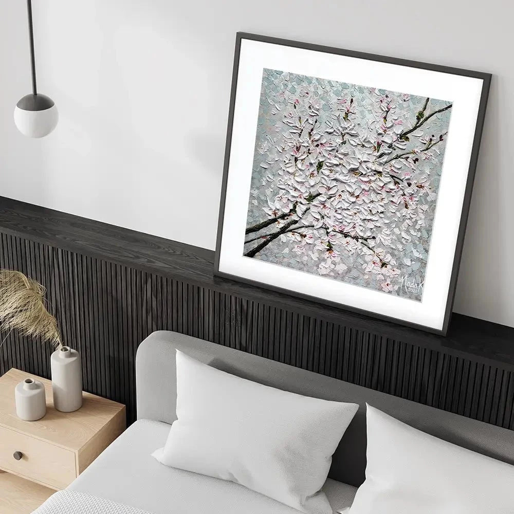 Petals In The Sky Square Framed Art Print Petals In The Sky Square Framed Art Print wall art product Nada Khatib