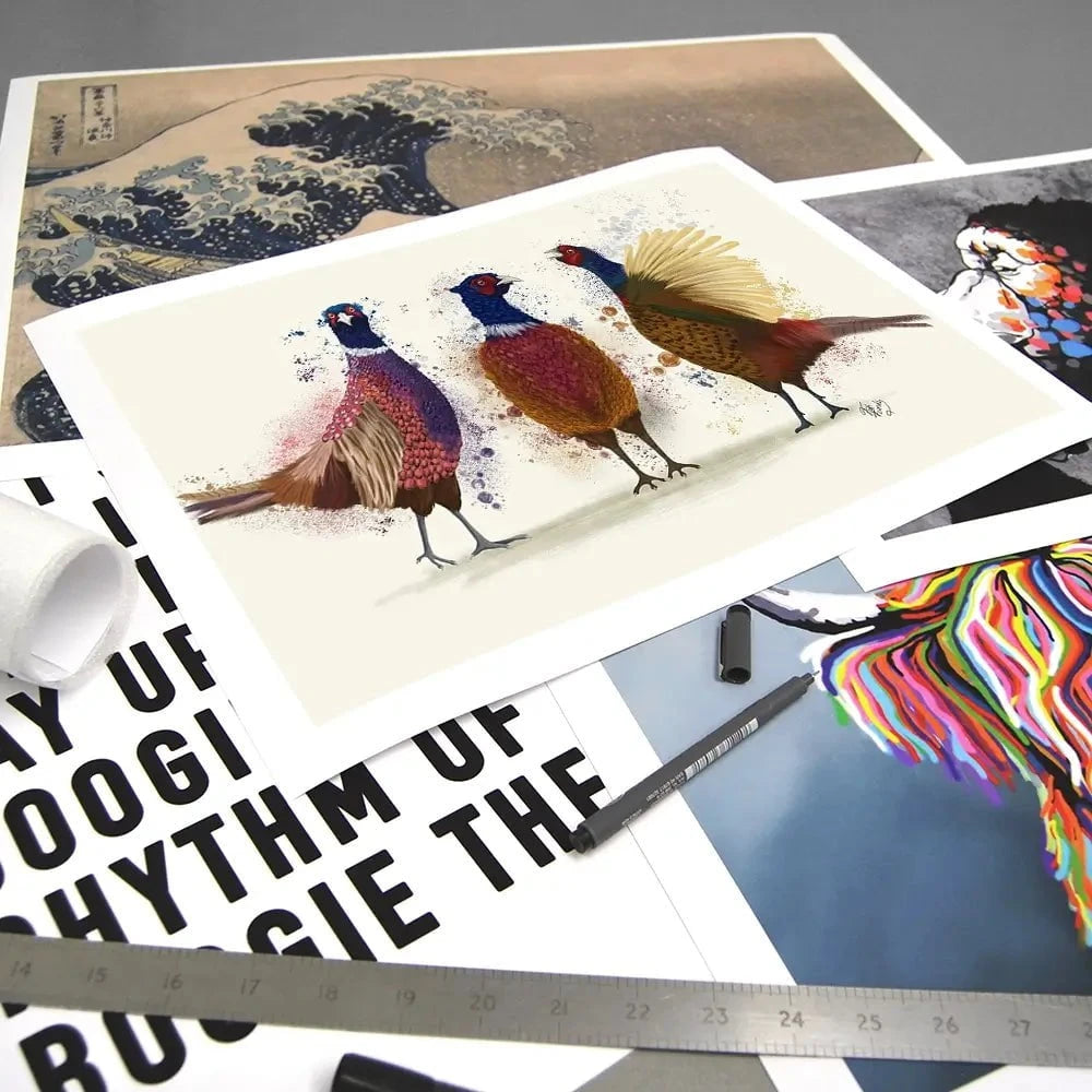 Pheasant Trio Art Print Pheasant Trio Art Print wall art product Fab Funky