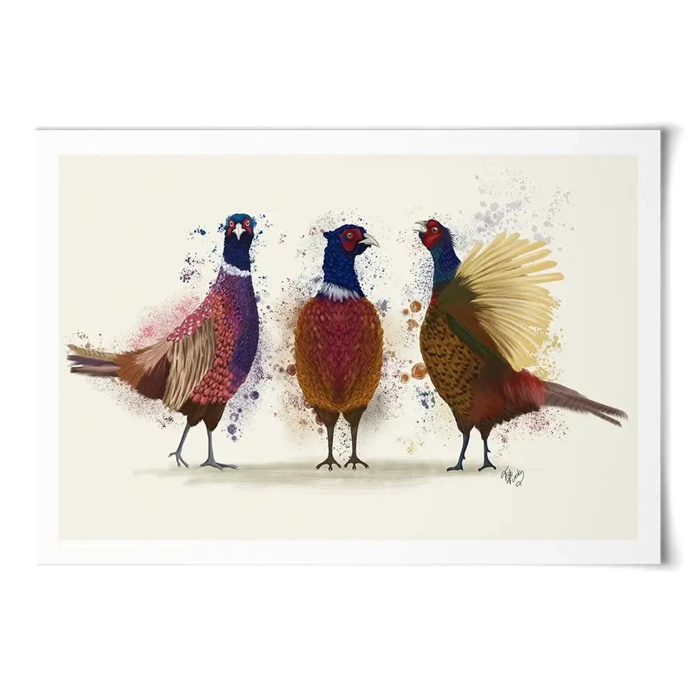 Pheasant Trio Art Print Pheasant Trio Art Print wall art product Fab Funky