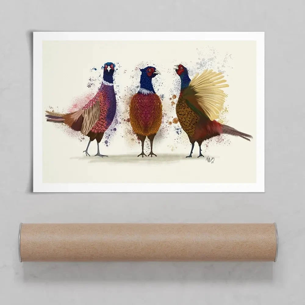 Pheasant Trio Art Print Pheasant Trio Art Print wall art product Fab Funky