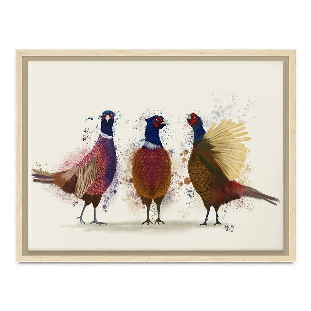 Pheasant Trio Canvas Print Pheasant Trio Canvas Print wall art product Fab Funky