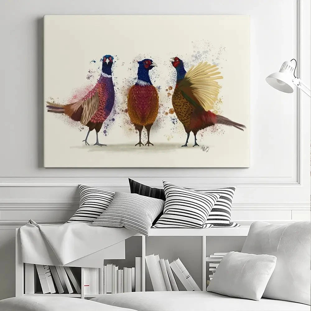 Pheasant Trio Canvas Print Pheasant Trio Canvas Print wall art product Fab Funky