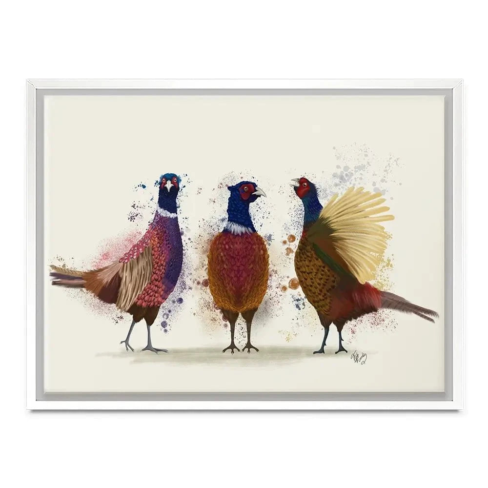 Pheasant Trio Canvas Print Pheasant Trio Canvas Print wall art product Fab Funky