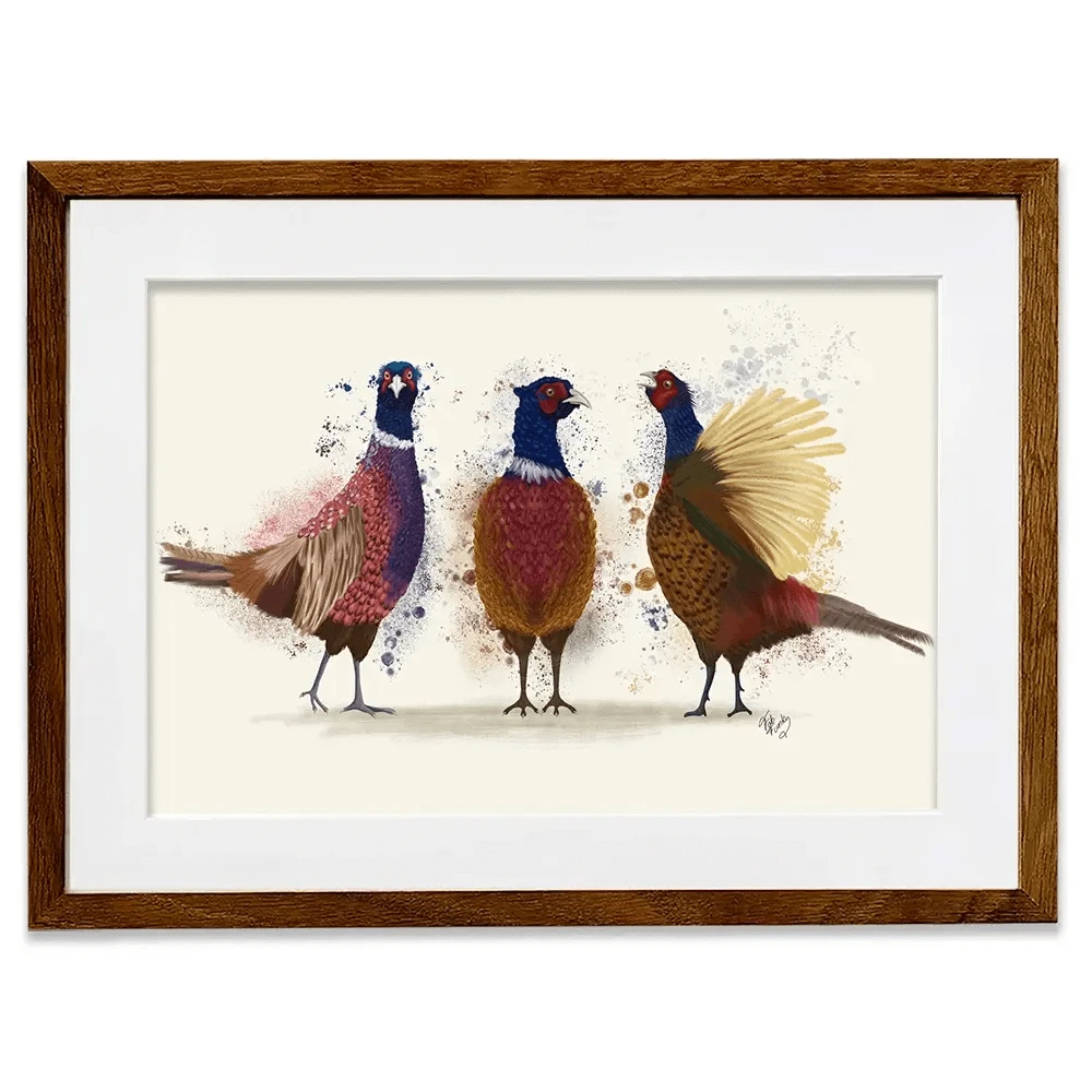 Pheasant Trio Framed Art Print Pheasant Trio Framed Art Print wall art product Fab Funky
