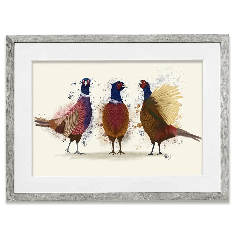 Pheasant Trio Framed Art Print Pheasant Trio Framed Art Print wall art product Fab Funky