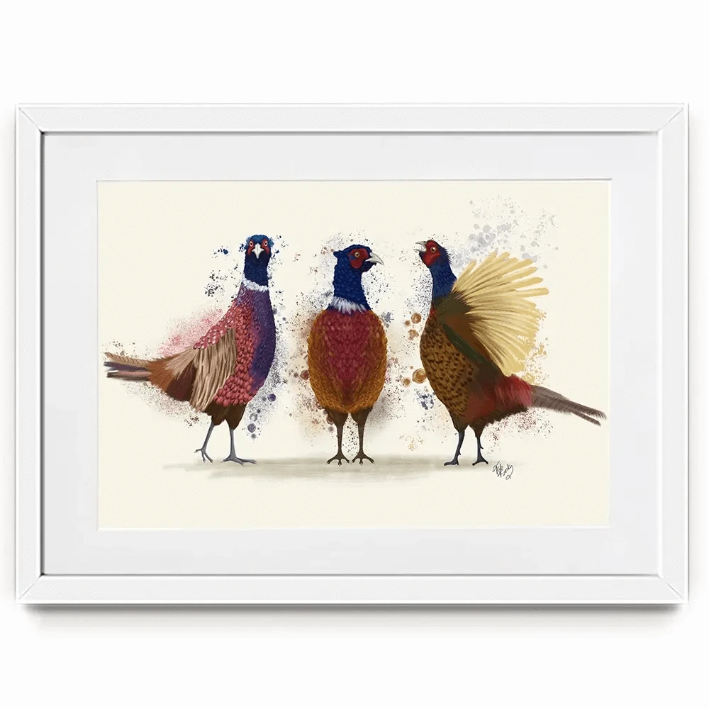 Pheasant Trio Framed Art Print Pheasant Trio Framed Art Print wall art product Fab Funky