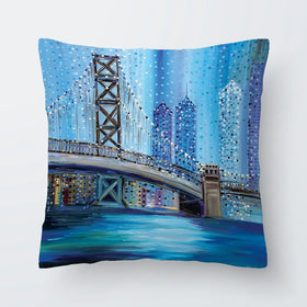 Philadelphia Bridge Cushion Philadelphia Bridge Cushion wall art product Ekaterina Ermilkina