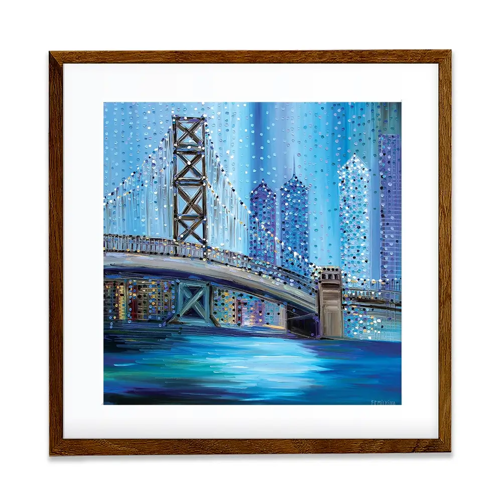 Philadelphia Bridge Framed Art Print Philadelphia Bridge Framed Art Print wall art product Ekaterina Ermilkina