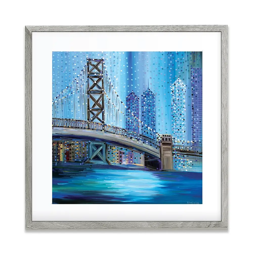 Philadelphia Bridge Framed Art Print Philadelphia Bridge Framed Art Print wall art product Ekaterina Ermilkina